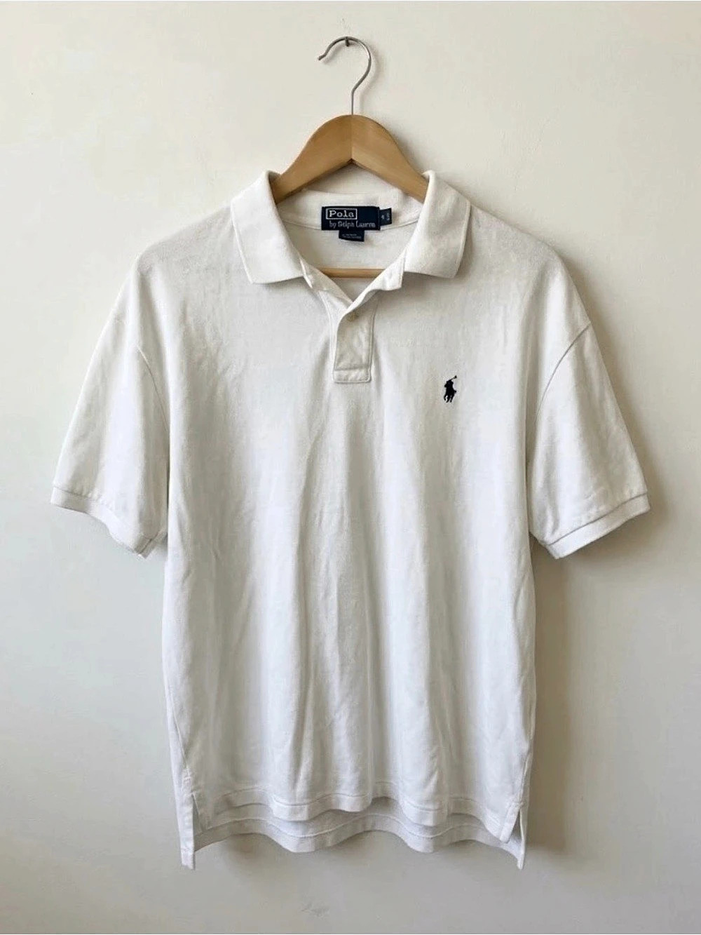 Polo by Ralph Lauren Men's White Short Sleeve Polo 100% Cotton Shirt L